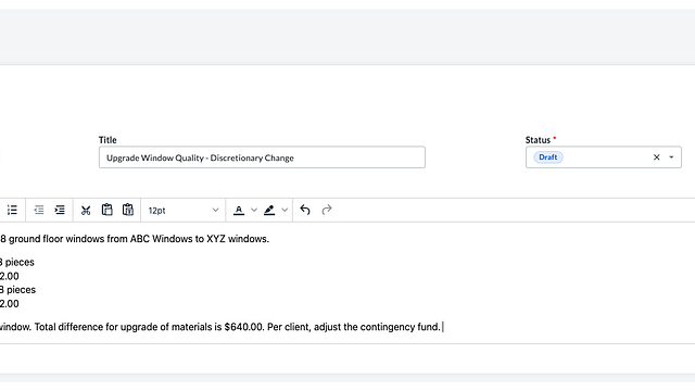 Budget Changes - Procore