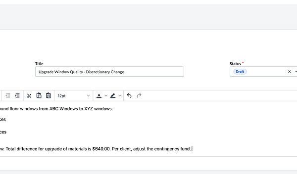 Budget Changes - Procore